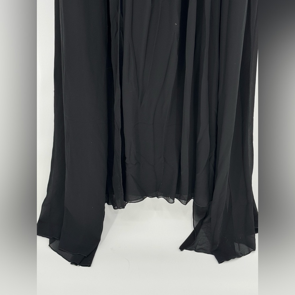 NWOT Elegant Black Evening Gown Rhinestones Cape Sleeves Size Small - Picture 5 of 17
